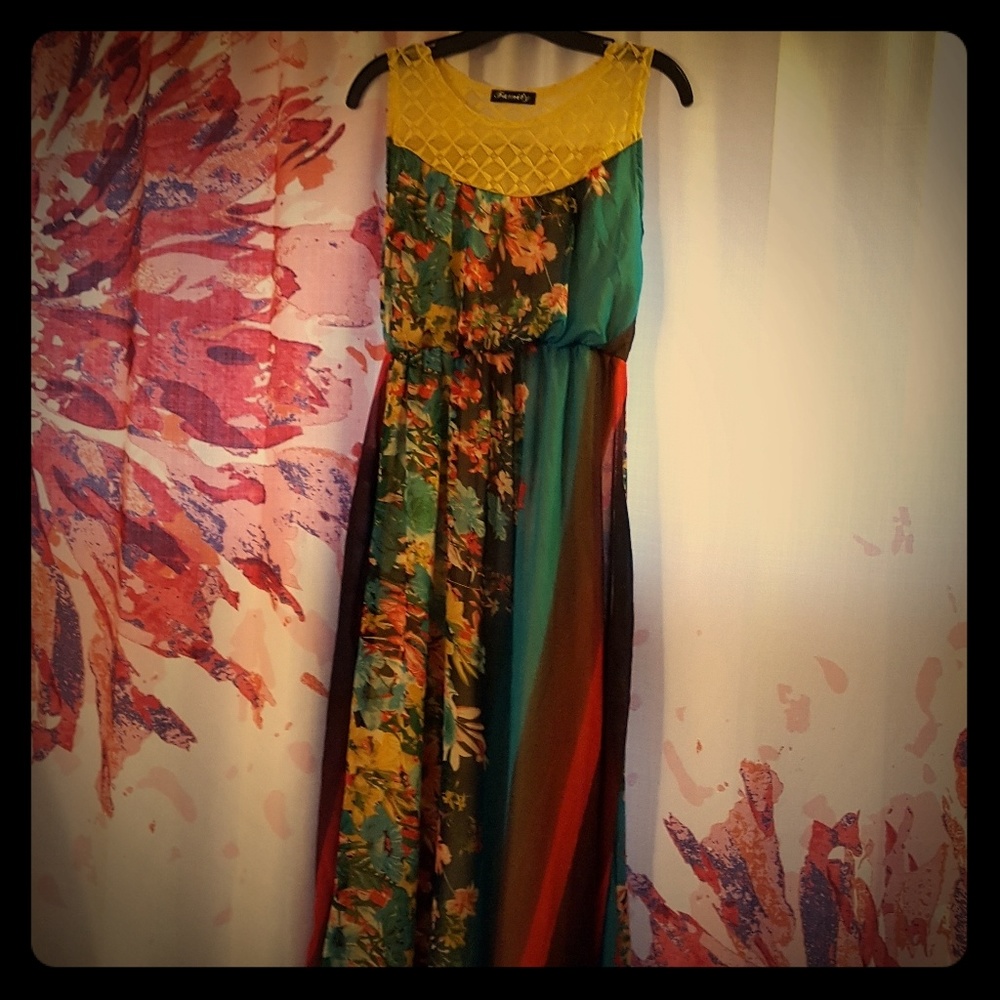 Tropical Sleeveless Maxi